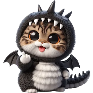 Sticker Пушистые драконы @Nyasticks - 10