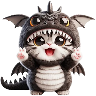 Sticker Пушистые драконы @Nyasticks - 0