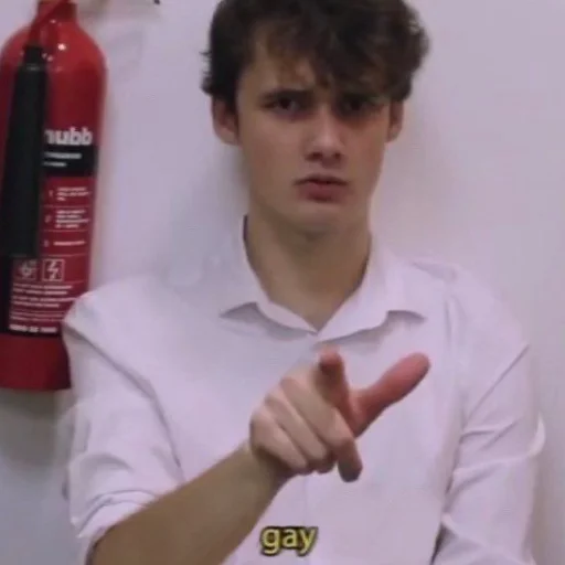 person fire extinguisher wall