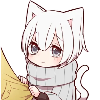 Стикер Усталый котёнок @Nyasticks - 6