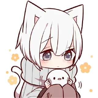 Стикер Усталый котёнок @Nyasticks - 10