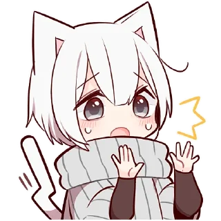 Стикер Усталый котёнок @Nyasticks - 8