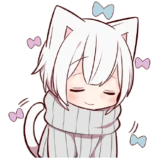 Стикер Усталый котёнок @Nyasticks - 3