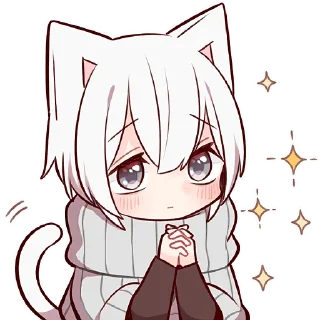 Стикер Усталый котёнок @Nyasticks - 2