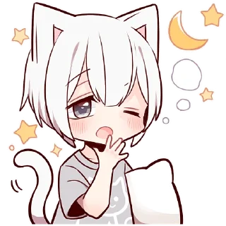 Стикер Усталый котёнок @Nyasticks - 4