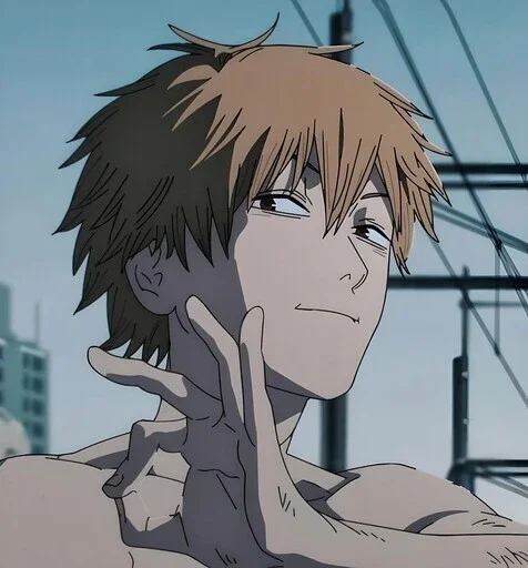 Человек бензопила @anime_stickerr - 