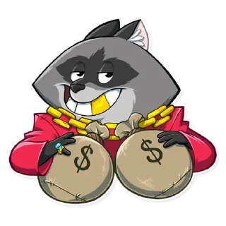 Sticker Енот - 9