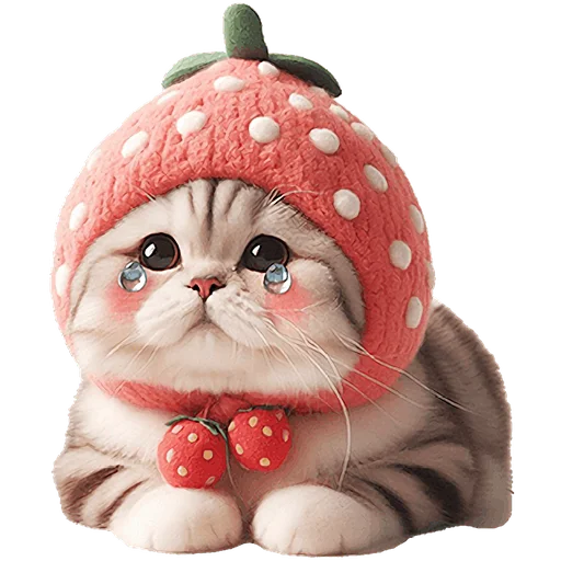 Стикер Fat_Cat_strawberry_Nyasticks - 1