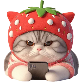 Sticker Пушистые клубники @Nyasticks - 0