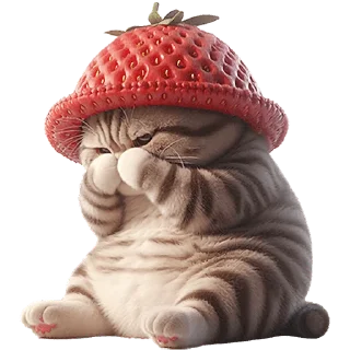 Sticker Пушистые клубники @Nyasticks - 2