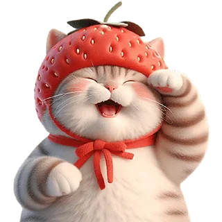 Sticker Пушистые клубники @Nyasticks - 3