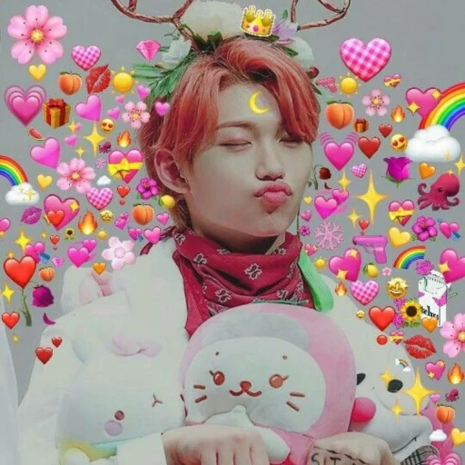 human face party supply pink