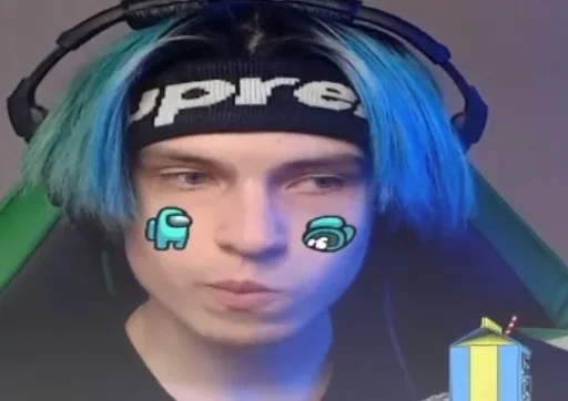 cartoon human face headphones