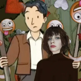 cartoon human face clothing