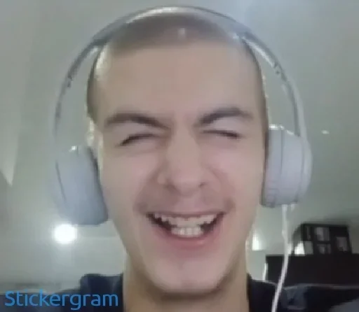 headphones human face smile