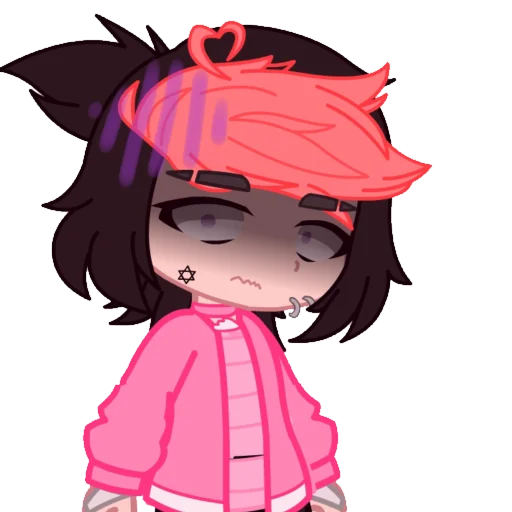 illustration pink anime