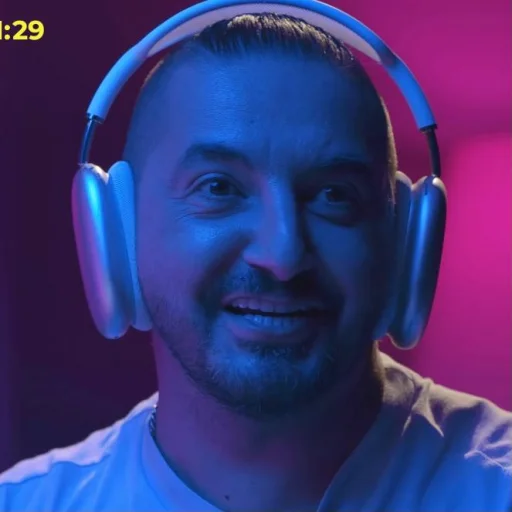 headphones human face man