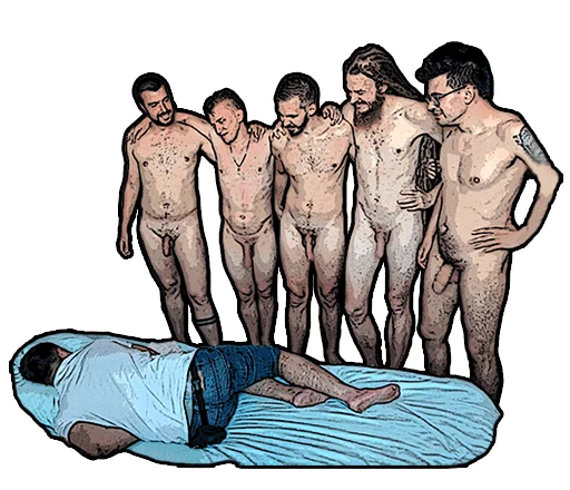 man drawing human face