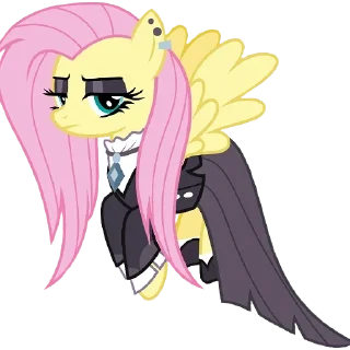 Стикер Fluttershy goth | @MyLittlePony_bots - 7