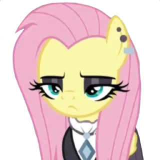 Стикер Fluttershy goth | @MyLittlePony_bots - 0