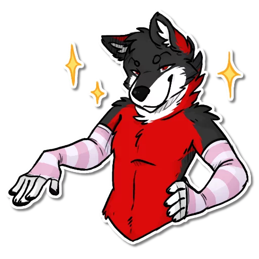 Sticker Fyrien the Fire Wolf - 2