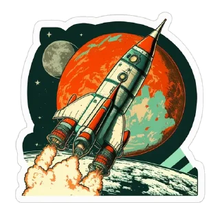 Стикер The first man in space - 1