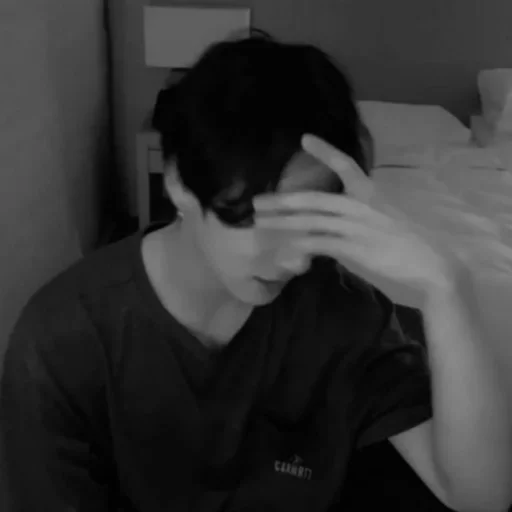 black and white person indoor