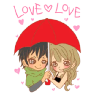 Стикер Girls Couple in Love 2 | @young_gyaru - 9