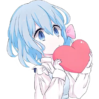 Стикер Голубая девочка @Nyasticks - 6