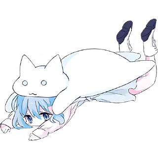 Стикер Голубая девочка @Nyasticks - 1