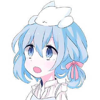 Стикер Голубая девочка @Nyasticks - 9