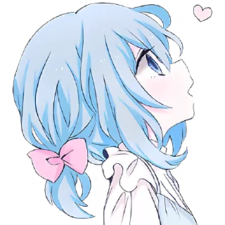 Стикер Голубая девочка @Nyasticks - 5