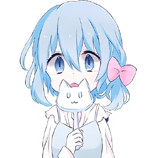 Стикер Голубая девочка @Nyasticks - 7