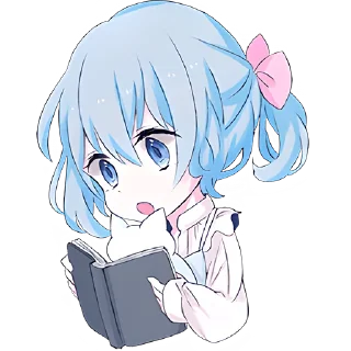 Стикер Голубая девочка @Nyasticks - 0