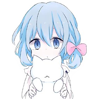 Стикер Голубая девочка @Nyasticks - 4