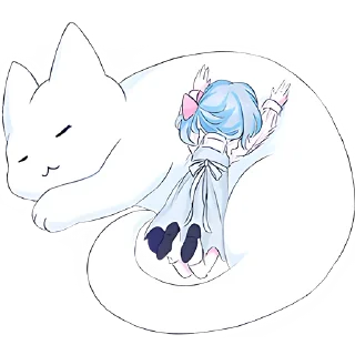 Стикер Голубая девочка @Nyasticks - 8