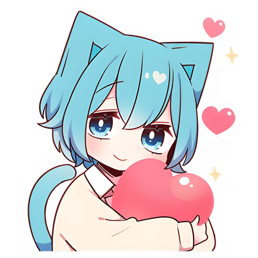 Sticker Голубой котик-кун @nyasticks - 9