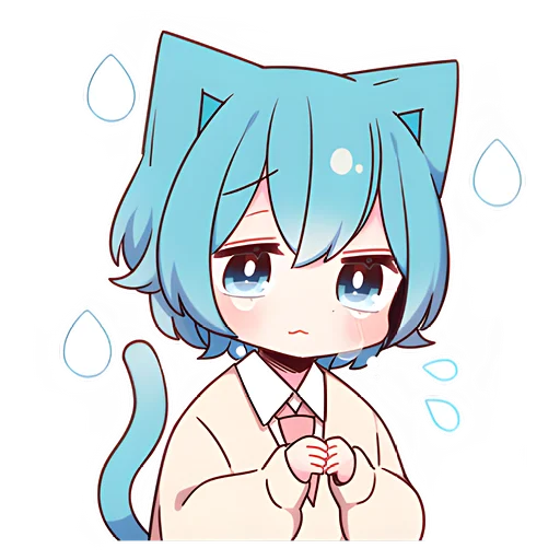 Sticker Голубой котик-кун @nyasticks - 6