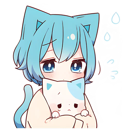 Sticker Голубой котик-кун @nyasticks - 5