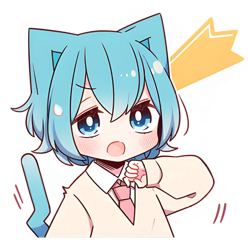 Sticker Голубой котик-кун @nyasticks - 4