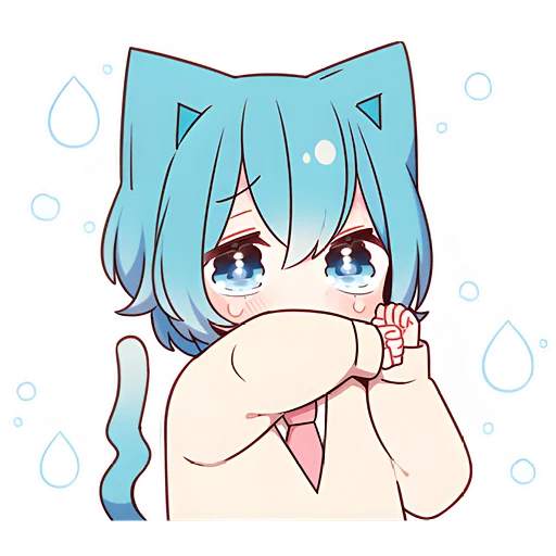 Sticker Голубой котик-кун @nyasticks - 0