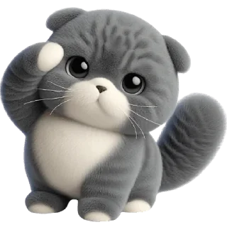 Sticker Серый котик @Nyasticks - 8