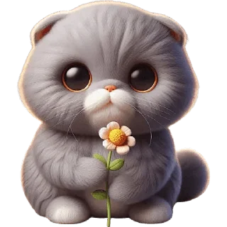 Sticker Серый котик @Nyasticks - 11