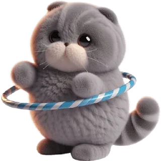 Sticker Серый котик @Nyasticks - 10