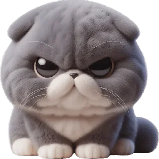 Sticker Серый котик @Nyasticks - 3