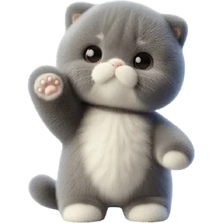 Sticker Серый котик @Nyasticks - 6