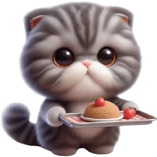 Sticker Серый котик @Nyasticks - 4