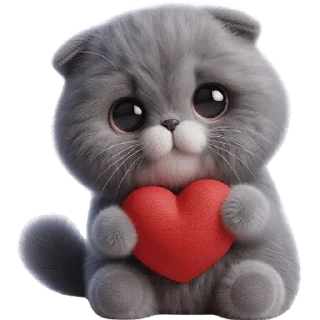 Sticker Серый котик @Nyasticks - 5