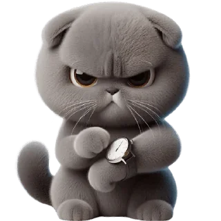 Sticker Серый котик @Nyasticks - 7