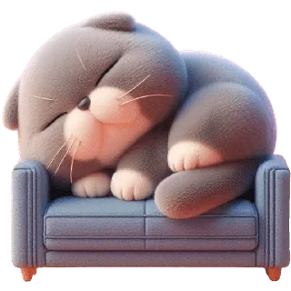 Sticker Серый котик @Nyasticks - 1